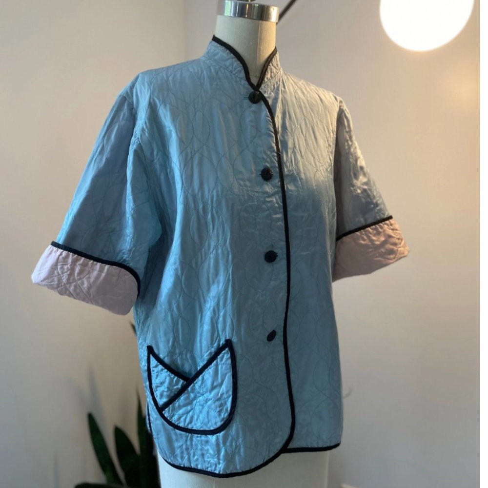 Charming 1950's reversible Blue and Pink Bed Jacket